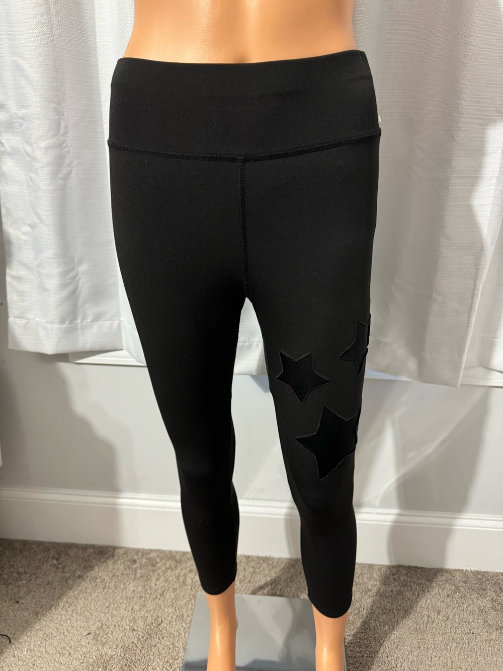 Cool BSP size S black star patch pull in leggings new